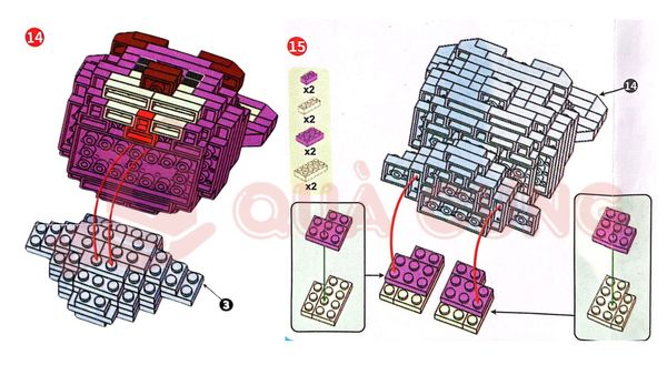 giấy hướng dẫn lắp lego gấu dâu