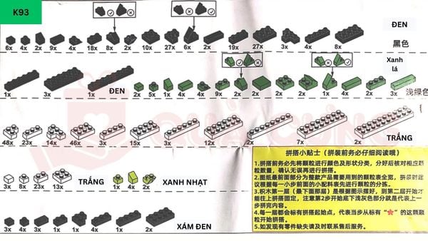 giấy hướng dẫn lắp lego gấu trúc đeo kính