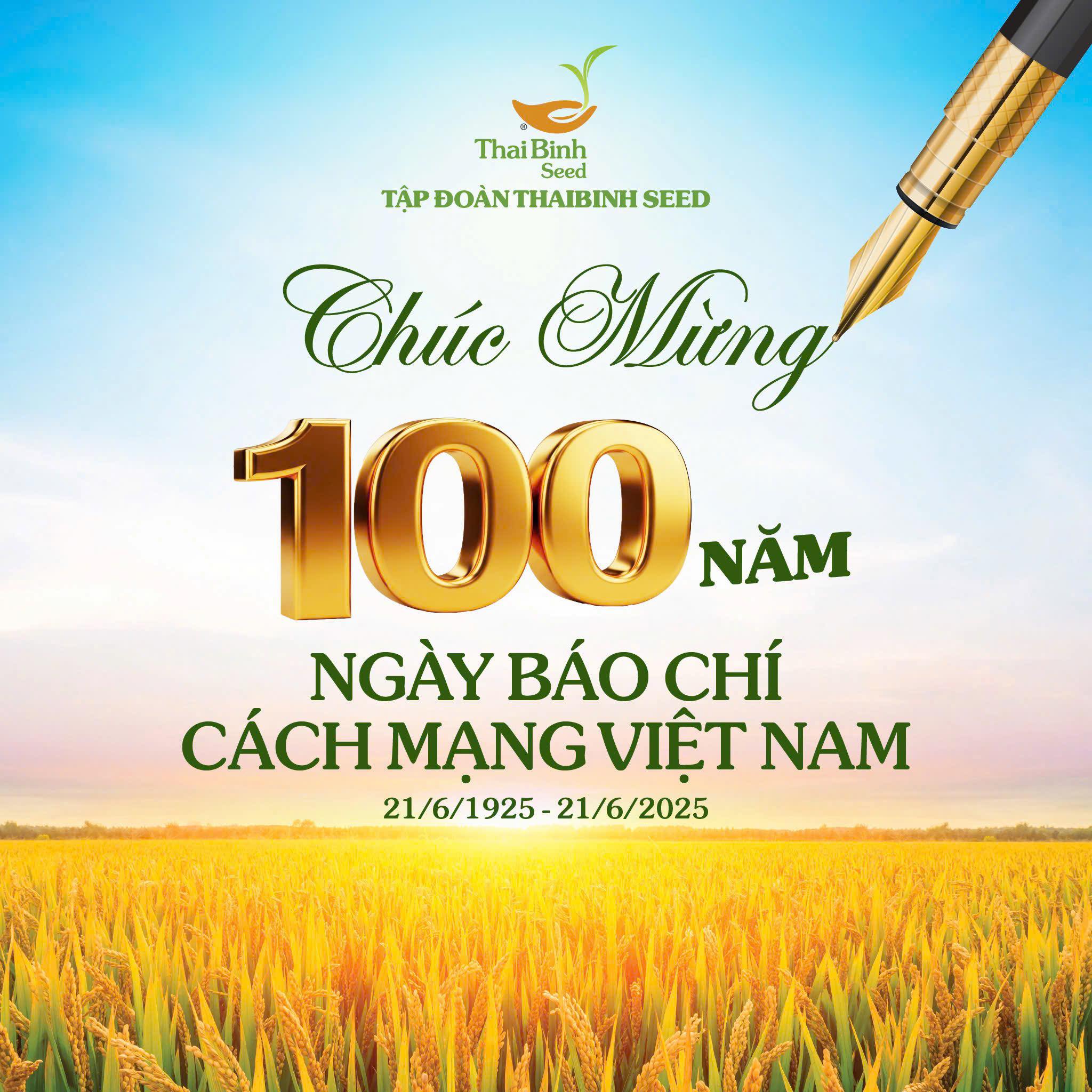 THAIBINH SEED CHÚC MỪNG 100 NĂM NGÀY BÁO CHÍ CÁCH MẠNG VIỆT NAM – 21/6 📰