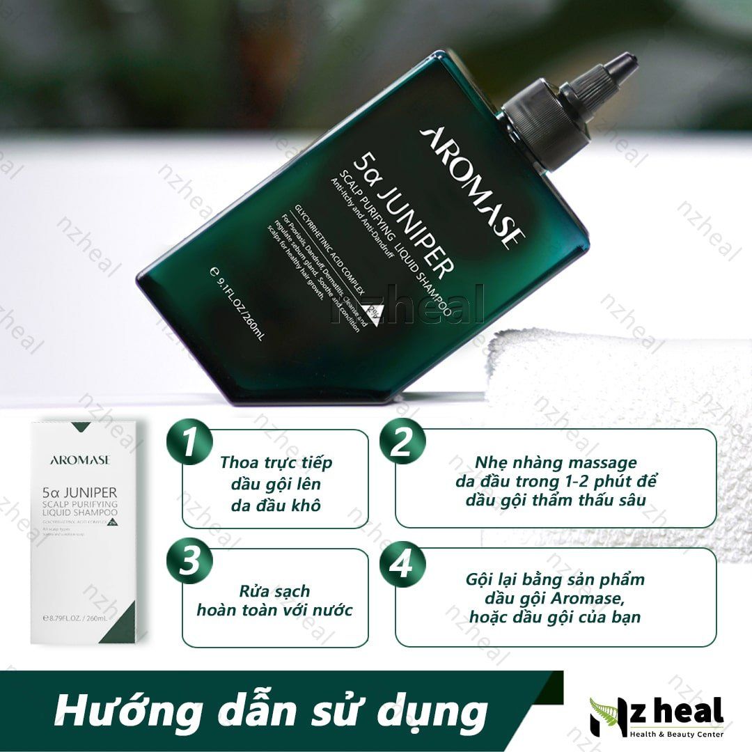 Dầu gội lỏng sạch sâu da đầu Aromase 5α Juniper Scalp Purifying Liquid Shampoo 80ml