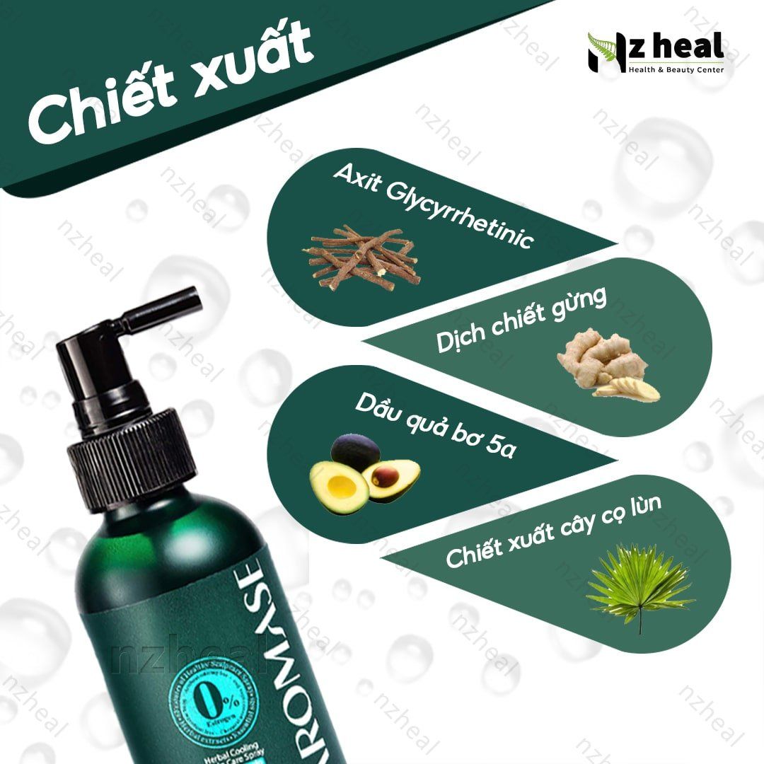 Xịt dưỡng và làm dịu viêm da đầu Aromase Herbal Cooling Scalp Care Spray 40ml