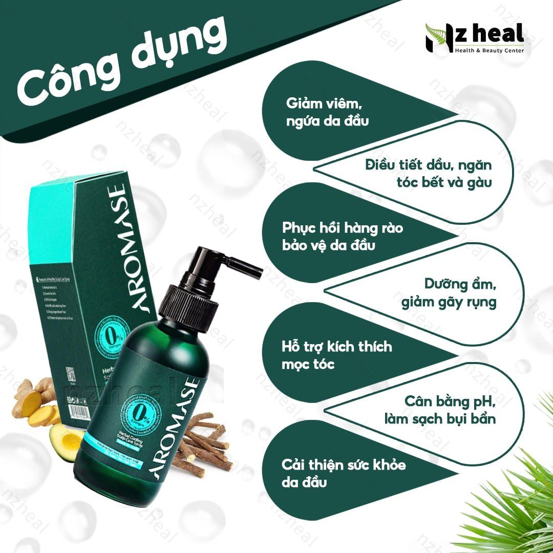 Xịt dưỡng và làm dịu viêm da đầu Aromase Herbal Cooling Scalp Care Spray 40ml