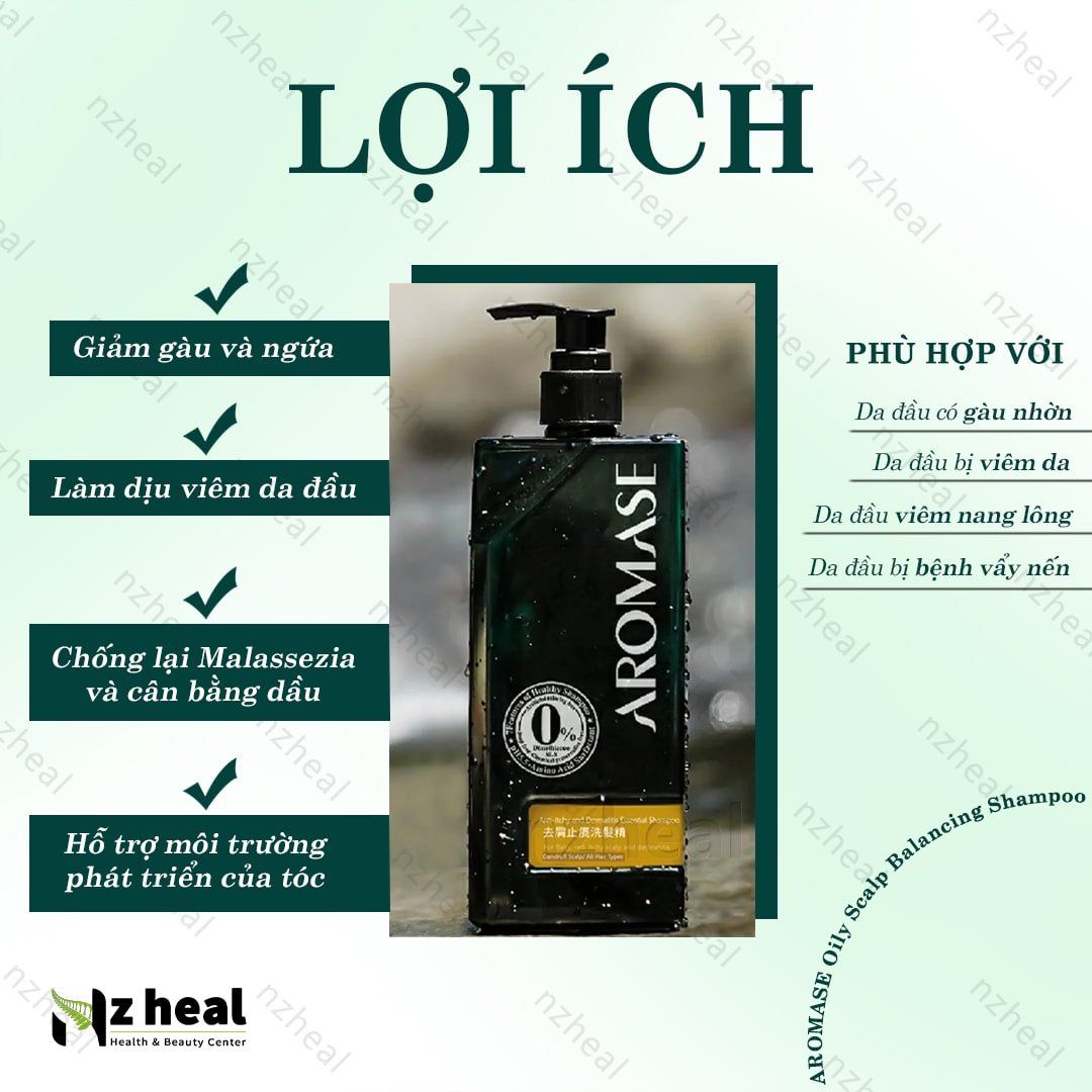 Dầu gội giảm gàu và dầu nhờn da đầu Aromase Oily Scalp Balancing Shampoo 90ml