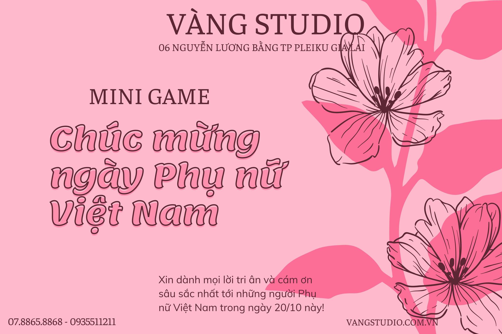 MINIGAME 20/10 - GIẢI THƯỞNG TRỊ GIÁ 2 TRIỆU ĐỒNG!!!