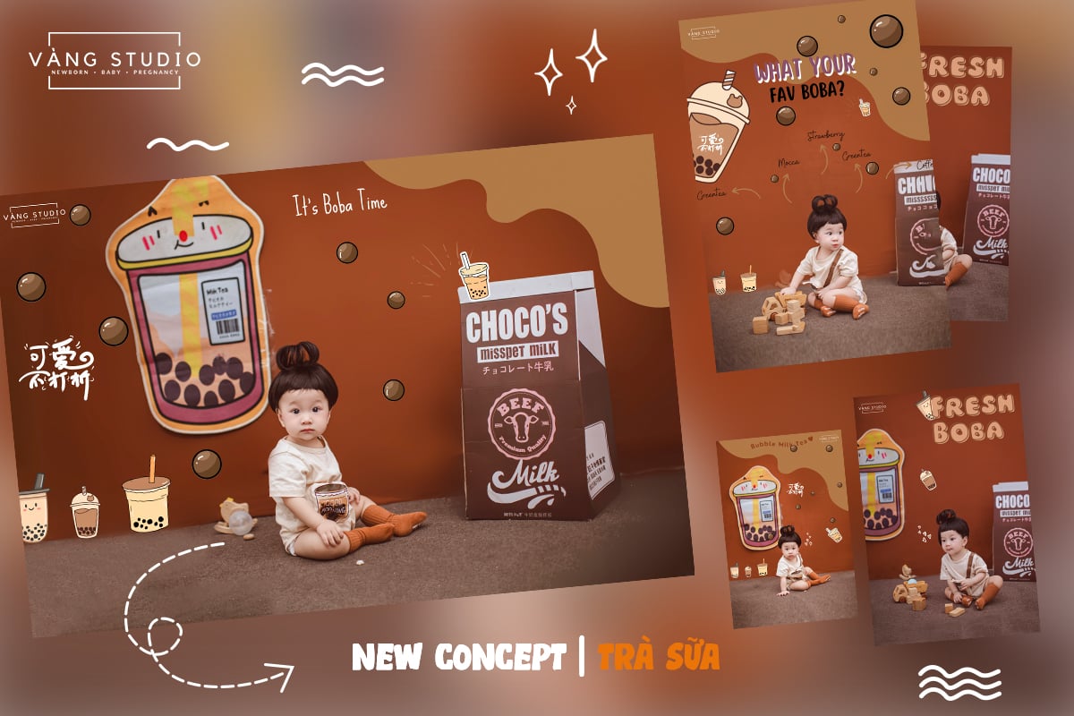 CONCEPT TRÀ SỮA CÙNG BÉ YÊU | VÀNG STUDIO