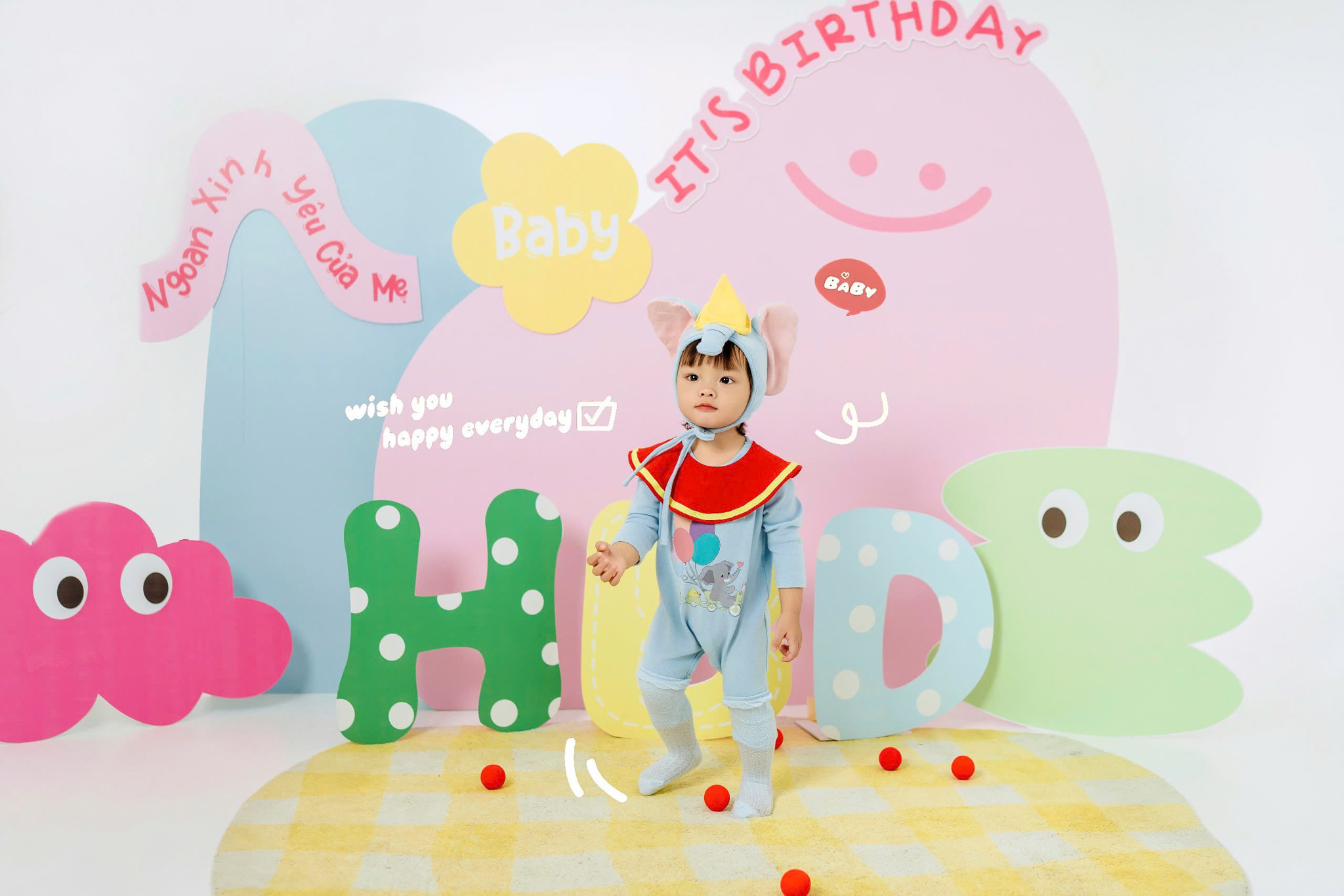 🎉 CHỤP HÌNH BÉ CONCEPT HAPPY BIRTHDAY RỰC RỠ SẮC MÀU 🎈🎂