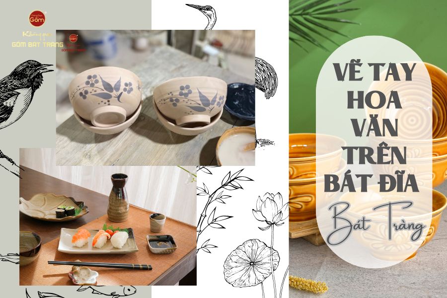 Vẽ Tay Hoa Văn Trên Bát Đĩa Bát Tràng