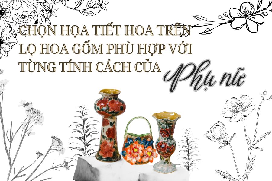 Chọn Họa Tiết Hoa Trên Lọ Hoa Gốm Phù Hợp Với Từng Tính Cách Của Người Phụ Nữ