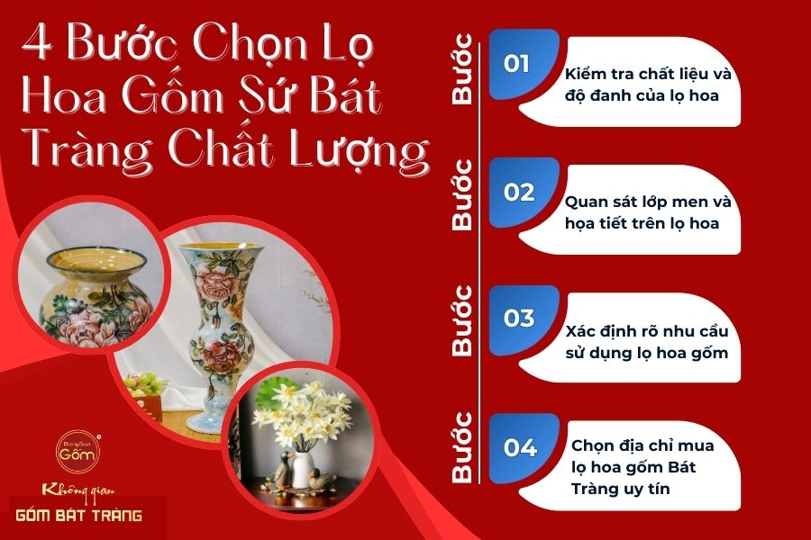 4 Bước Chọn Lọ Hoa Gốm Sứ Bát Tràng Chất Lượng