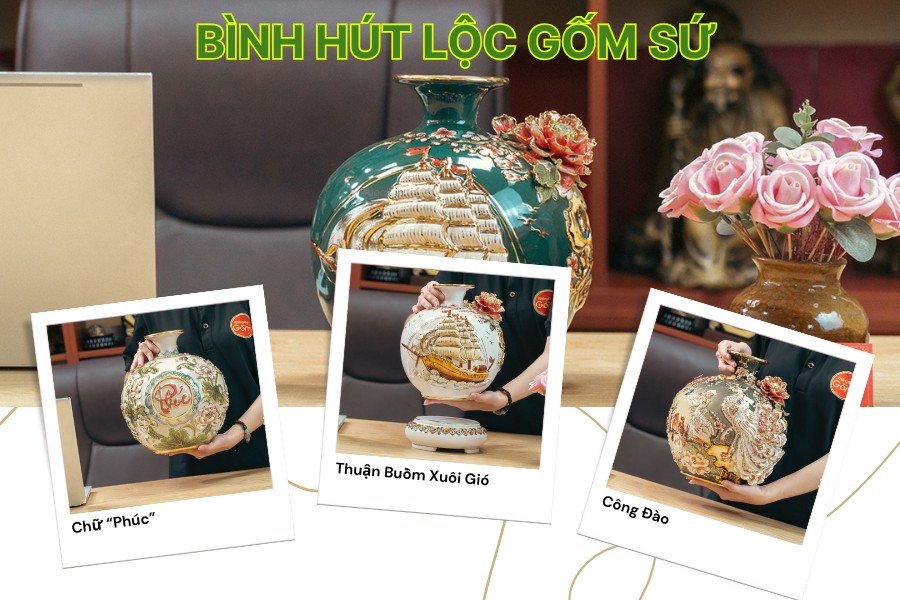 Bình Hút Lộc Gốm Sứ – Vật Phẩm Phong Thủy Thu Hút Tài Lộc Và May Mắn