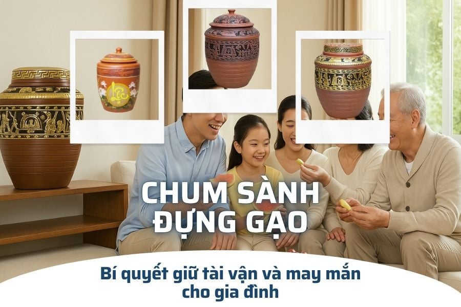 Chum đựng gạo tài lộc – Bí quyết giữ tài vận và may mắn cho gia đình