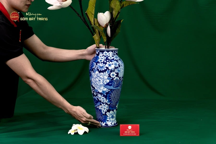 Bình Hoa Ngư Tụ Khánh Lam Ngọc Bình An 2