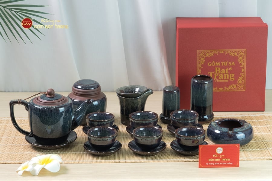 Bộ Ấm Chén Đại Hỏa Biến Men Nâu