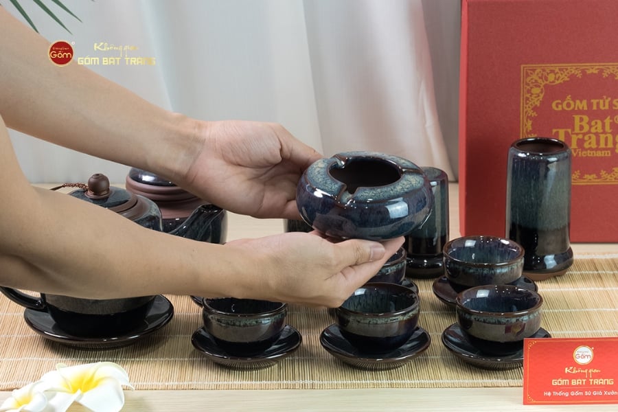 Bộ Ấm Chén Đại Hỏa Biến Men Nâu