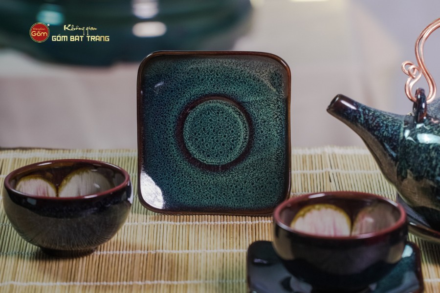 Bộ Ấm Chén Giang Tây Men Hỏa Biến Ghi Lòng Hoa