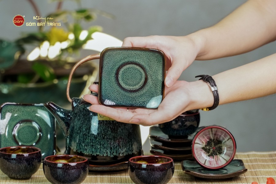 Bộ Ấm Chén Siêu Rêu Hỏa Biến Lòng Hoa