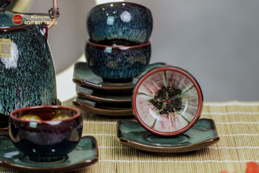 Bộ Ấm Chén Siêu Rêu Hỏa Biến Lòng Hoa