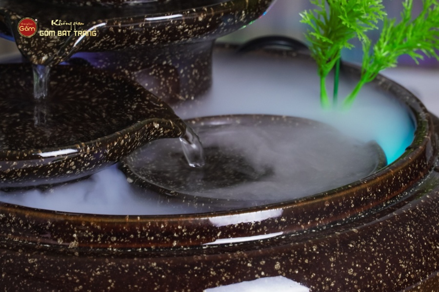 Bộ Thác Nước Phong Thủy Địa Cầu Nâu