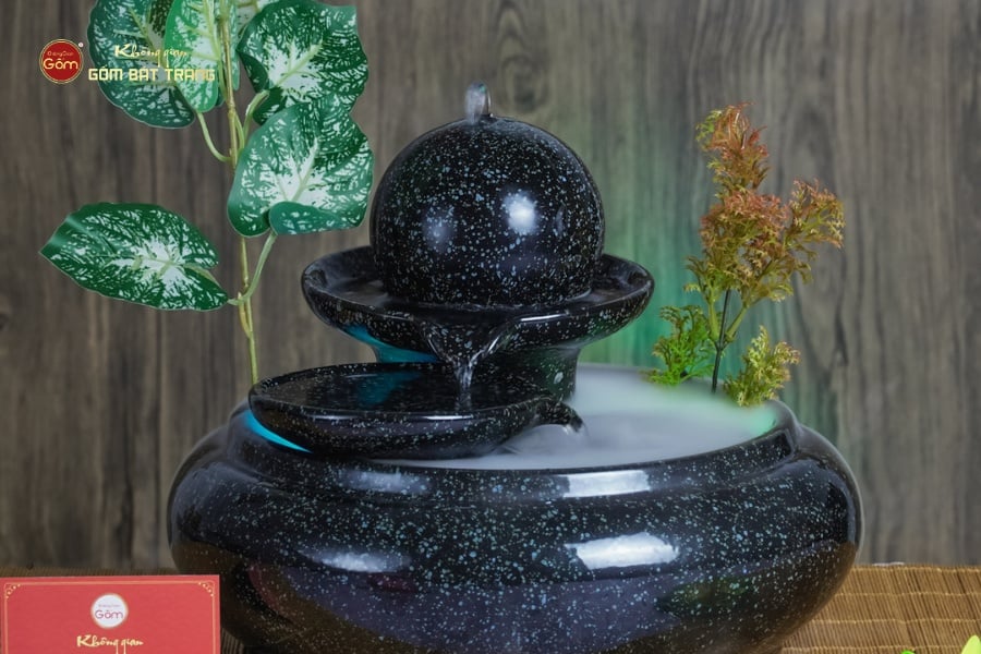 Bộ Thác Nước Phong Thủy Địa Cầu Xanh