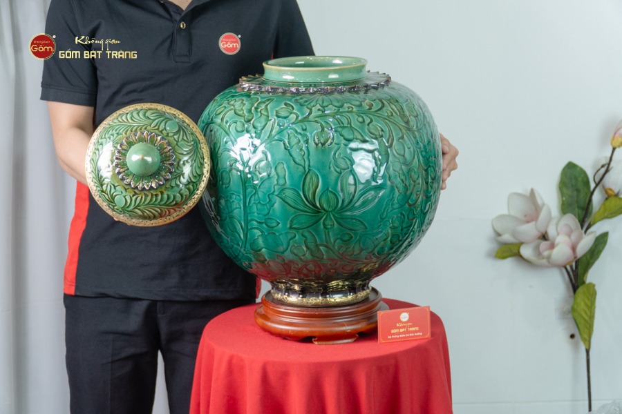 Chum Ngâm Rượu Bọc Đồng Họa Tiết Hoa Lá