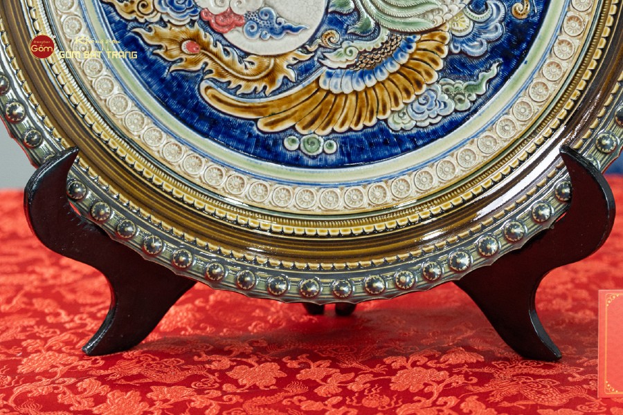 Đĩa Trưng Bày Đắp Nổi Chim Phượng