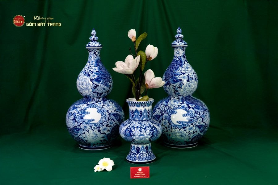 Lọ hoa vẽ  tay cao cấp