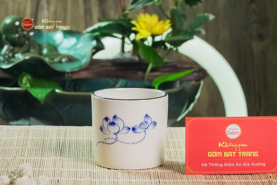 Cốc Uống Trà Họa Tiết Hoa Sen