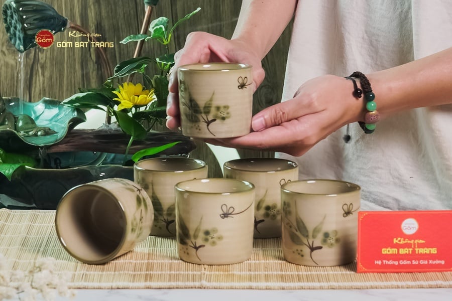 Cốc Uống Trà Họa Tiết Chuồn Trúc