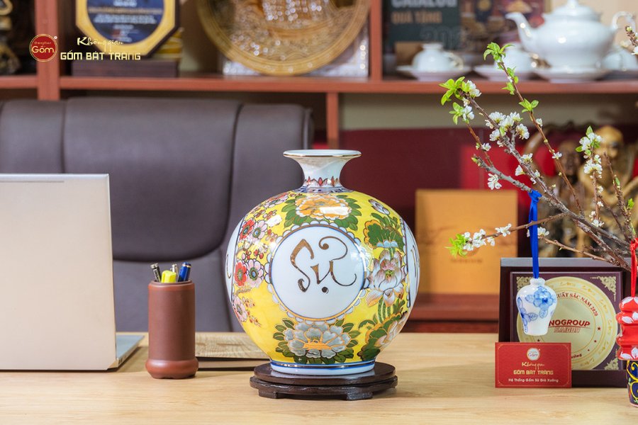 Quả Hút Lộc Hoa Phú Quý Vạn Sự Như Ý Vẽ Vàng
