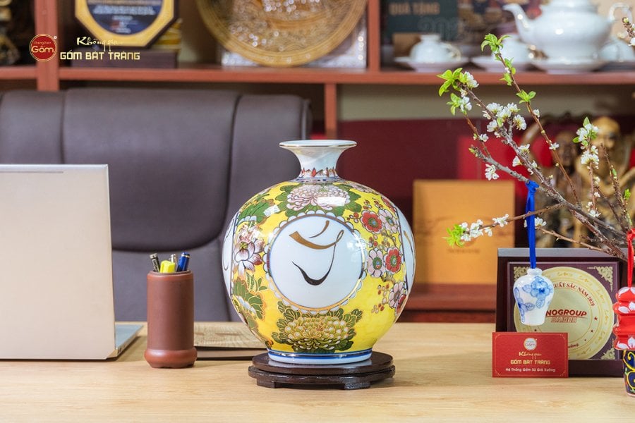 Quả Hút Lộc Hoa Phú Quý Vạn Sự Như Ý Vẽ Vàng