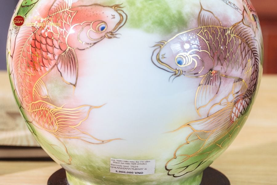 Quả Hút Lộc Lục Bảo Niên Niên Hữu Dư Vẽ Vàng