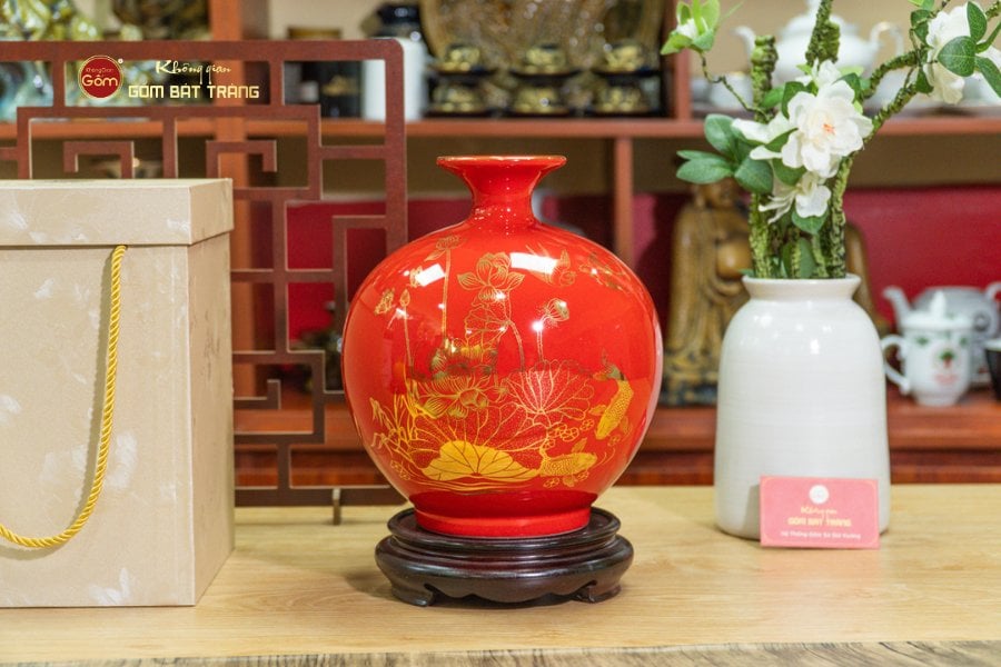 Quả Hút Lộc Men Màu Bảo Liên Bình An Vẽ Vàng