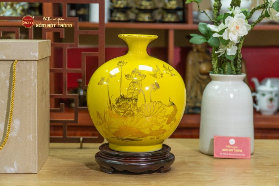 Quả Hút Lộc Men Màu Bảo Liên Bình An Vẽ Vàng
