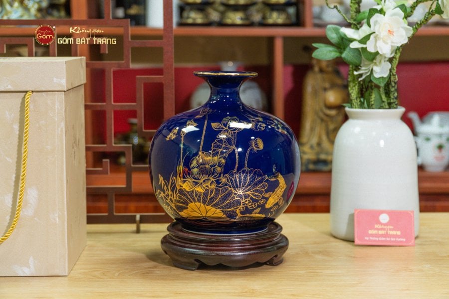 Quả Hút Lộc Men Màu Bảo Liên Bình An Vẽ Vàng