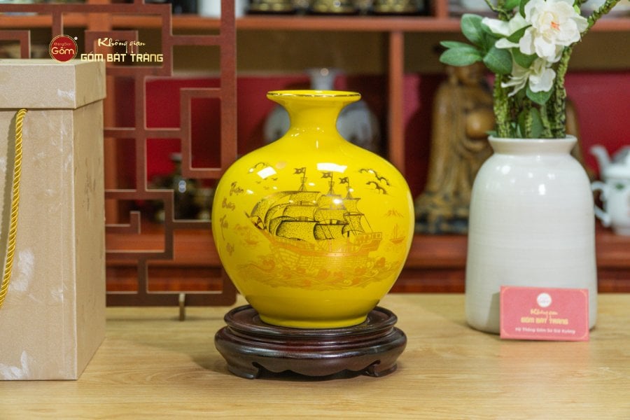 Quả Hút Lộc Men Màu Vẽ Vàng Thuận Buồm Xuôi Gió