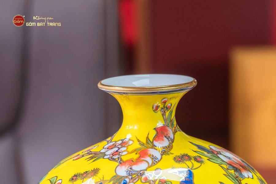 Quả Hút Lộc Men Vàng Công Đào Vẽ Vàng