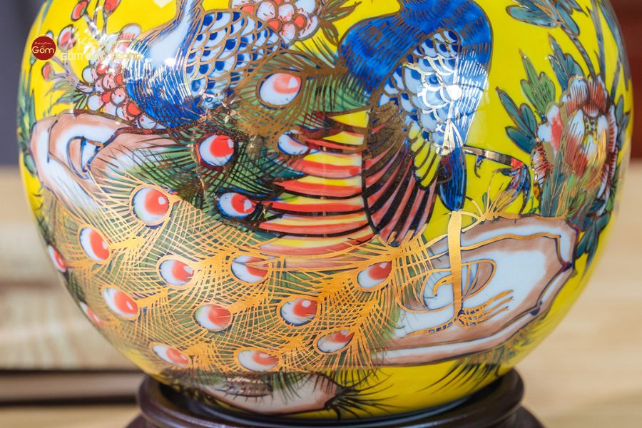 Quả Hút Lộc Men Vàng Công Đào Vẽ Vàng