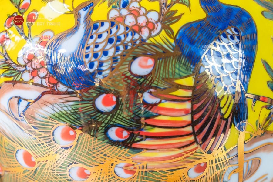 Quả Hút Lộc Men Vàng Công Đào Vẽ Vàng