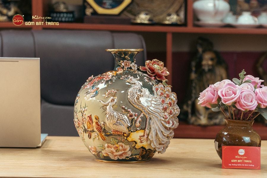 Quả Hút Lộc Công Danh Phú Quý Đắp Nổi Vẽ Vàng