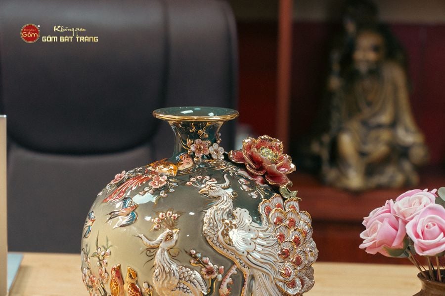 Quả Hút Lộc Công Danh Phú Quý Đắp Nổi Vẽ Vàng