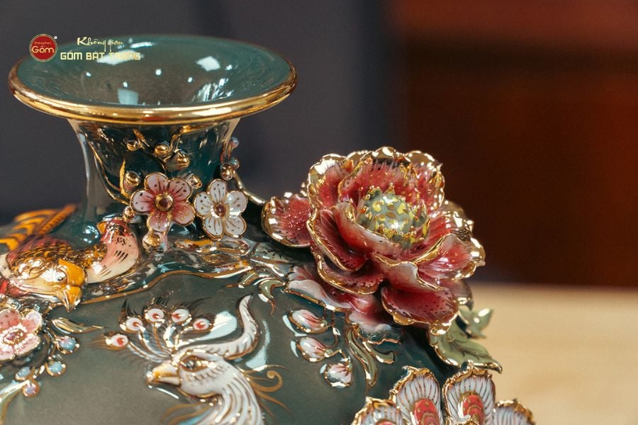 Quả Hút Lộc Công Danh Phú Quý Đắp Nổi Vẽ Vàng