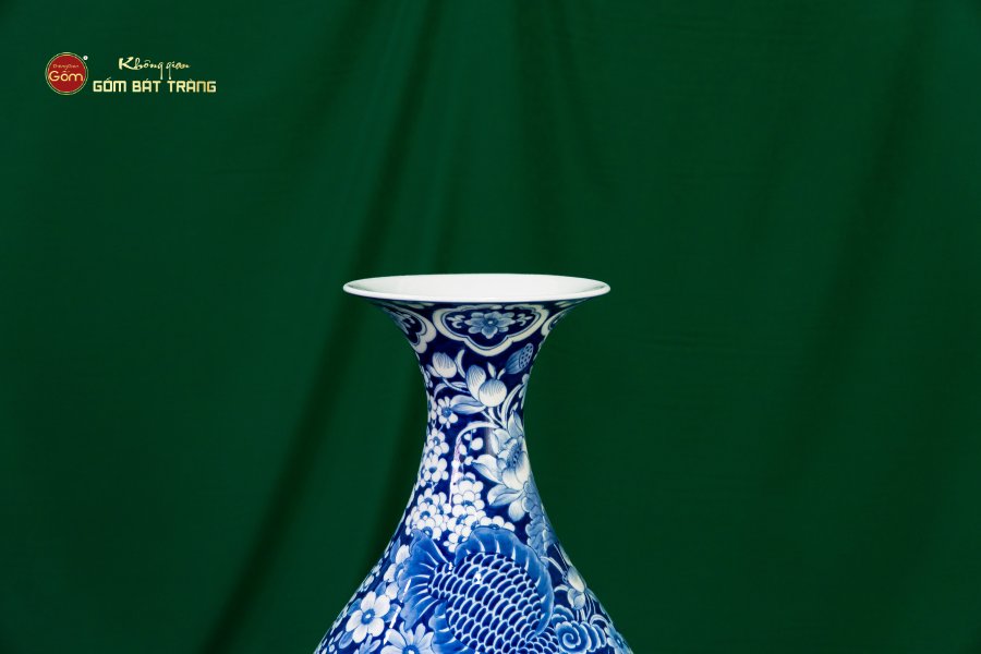 Tỳ Bà Cửu Ngư Chầu Nguyệt Lam Ngọc Bình An