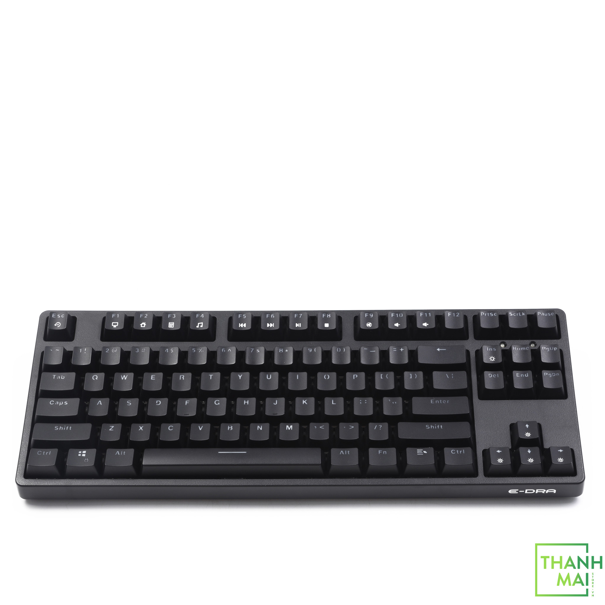 Bàn Phím Cơ E-DRA EK387L Đen có dây Led Rainbow, Blue switch