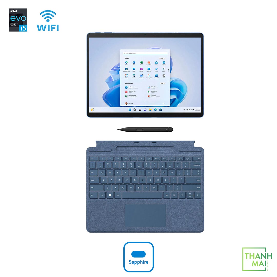 Laptop Microsoft Surface Pro 9/ Intel Core I5-1235U / Ram 8GB/ SSD 256GB - Sapphire