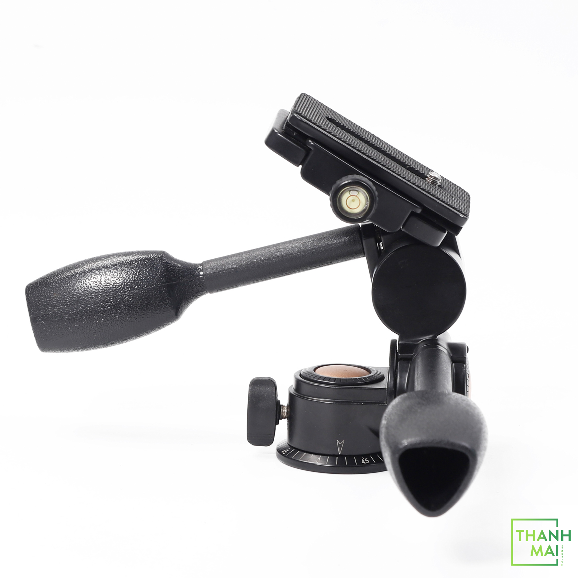 QZSD Q80 Double Handle Aluminum Tripod Ballhead 3-way Fluid Head Rocker Arm Quick Release Plate for Tripod Monopod 10kg Load