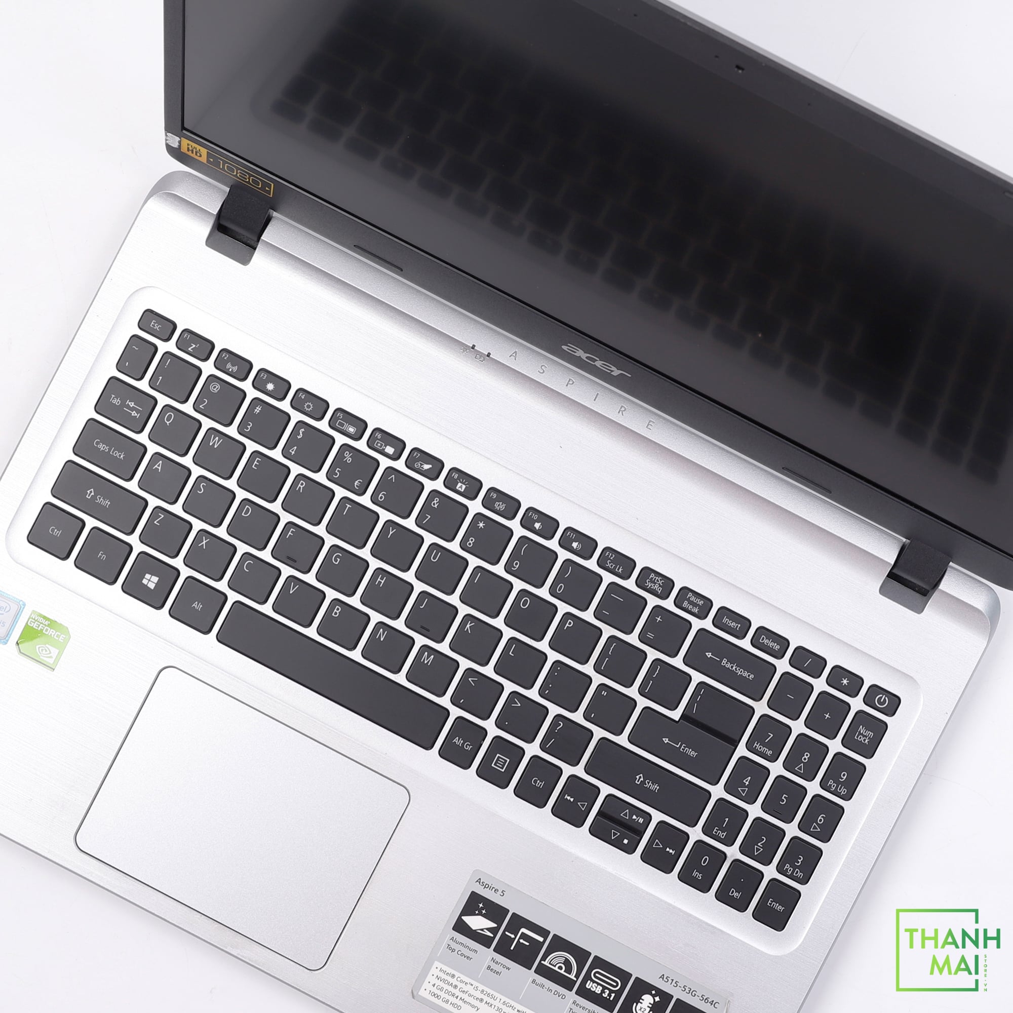 Laptop Acer Aspire A515-53G-564C | Intel core i5-8265U | Ram 12GB | SSD 256GB + HDD 1TB | Nvidia GeForce MX130 2GB GDDR5 | 15.6 inch Full HD