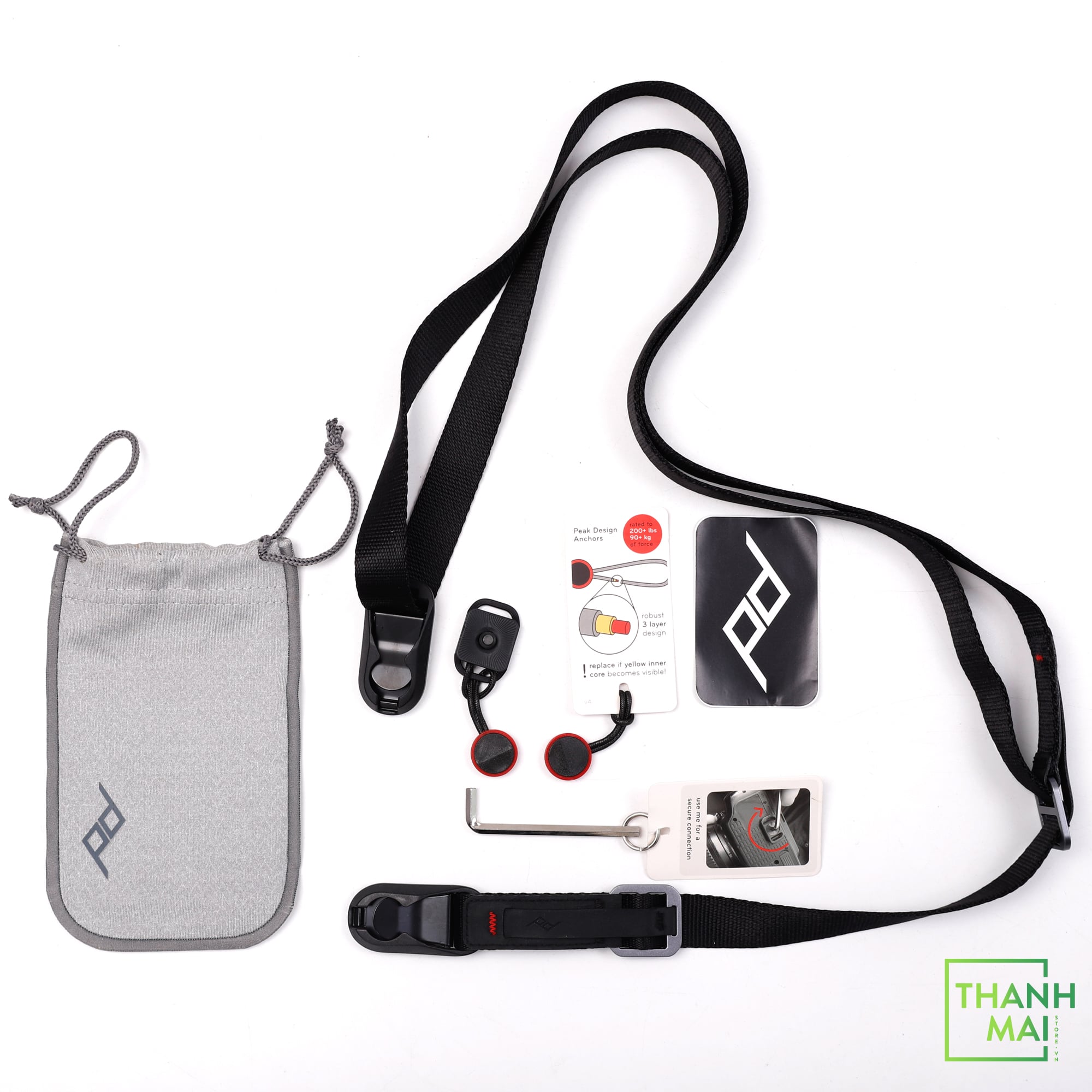 Dây đeo máy ảnh Peak Design Leash L-BL-3 ( Black ) | Chính hãng