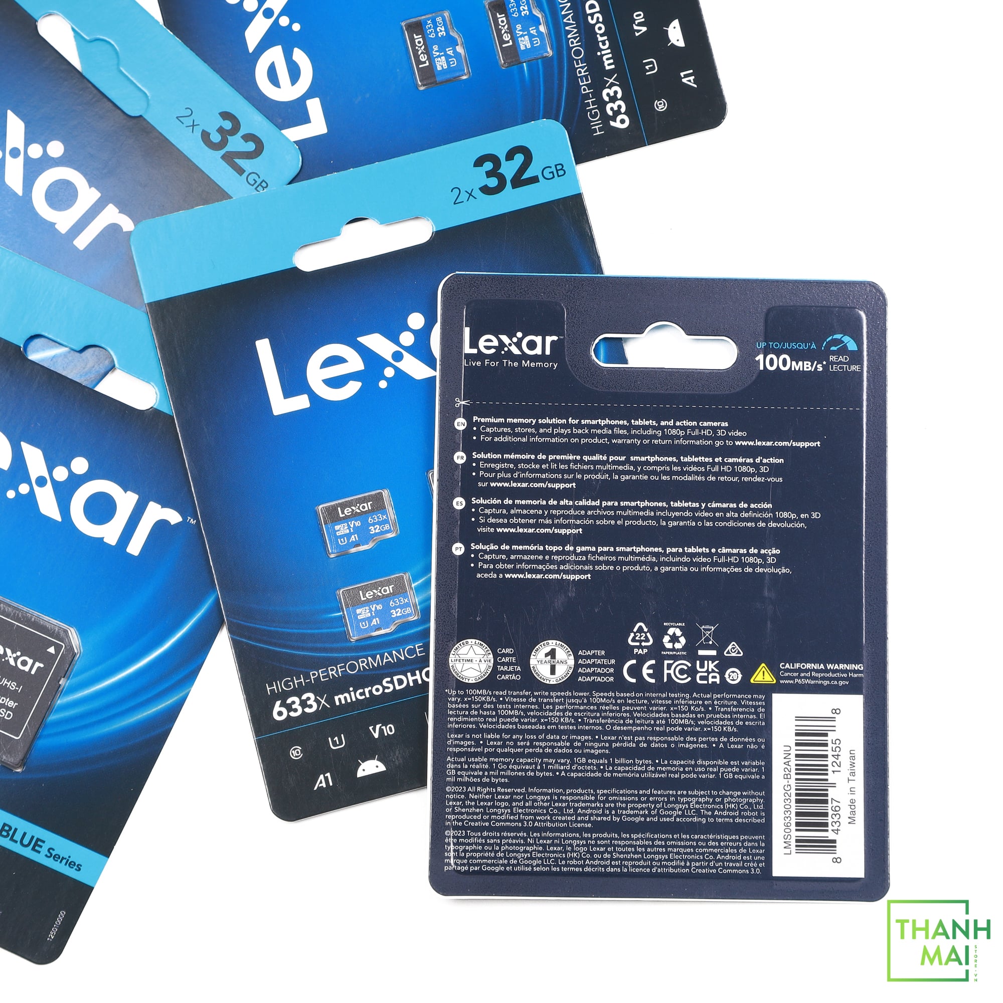 Thẻ Nhớ Lexar High-Performance 633x microSDHC/microSDXC UHS-I 32GB Memory Card 2 Pack | LMS0633032G-B2ANU