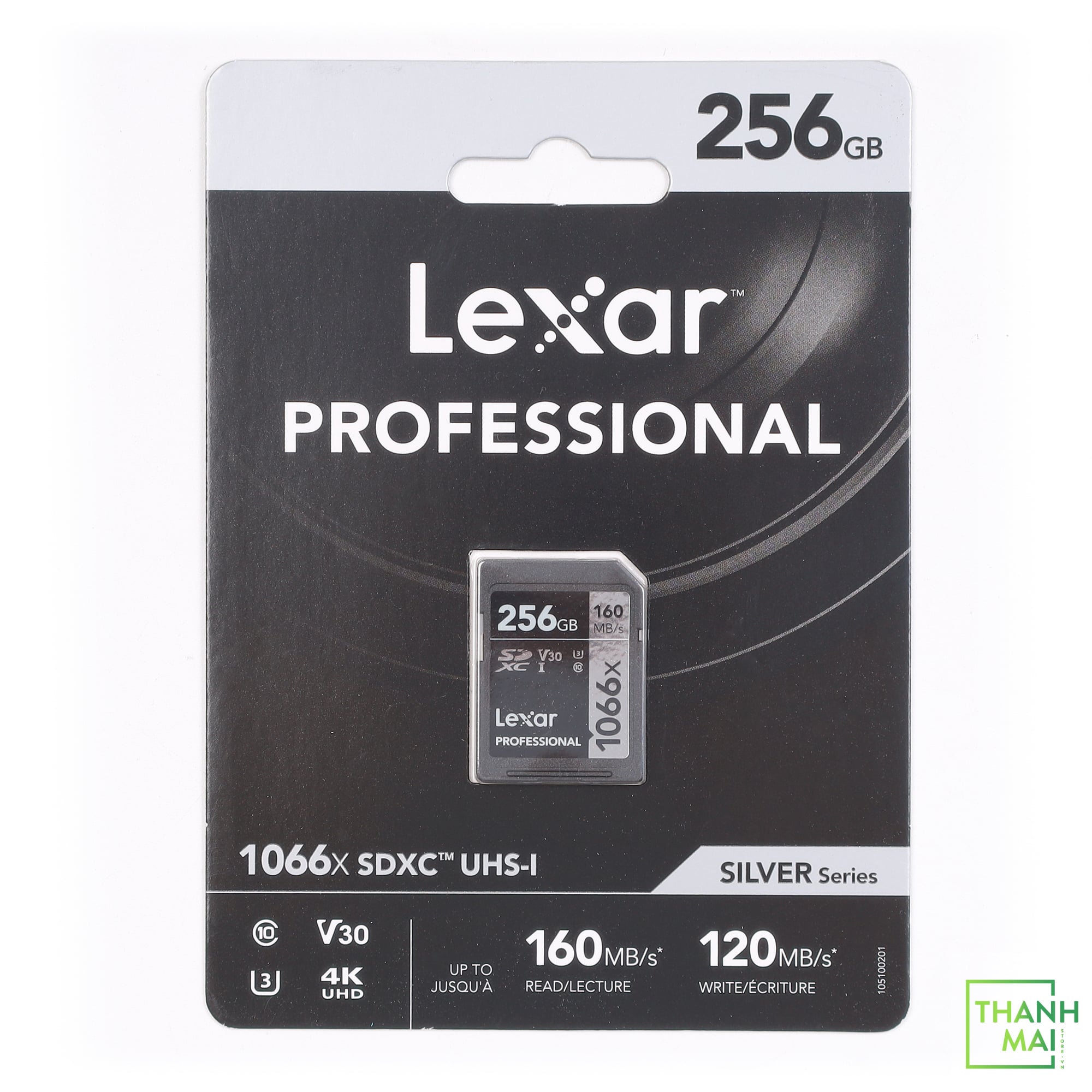 Thẻ nhớ Lexar 256GB Professional 1066x SDXC UHS-I, U3, V30, RW up to 160/120 MB/s | LSD1066256G-BNNNUThẻ nhớ Lexar 256GB Professional 1066x SDXC UHS-I, U3, V30, RW up to 160/120 MB/s | LSD1066256G-BNNNU
