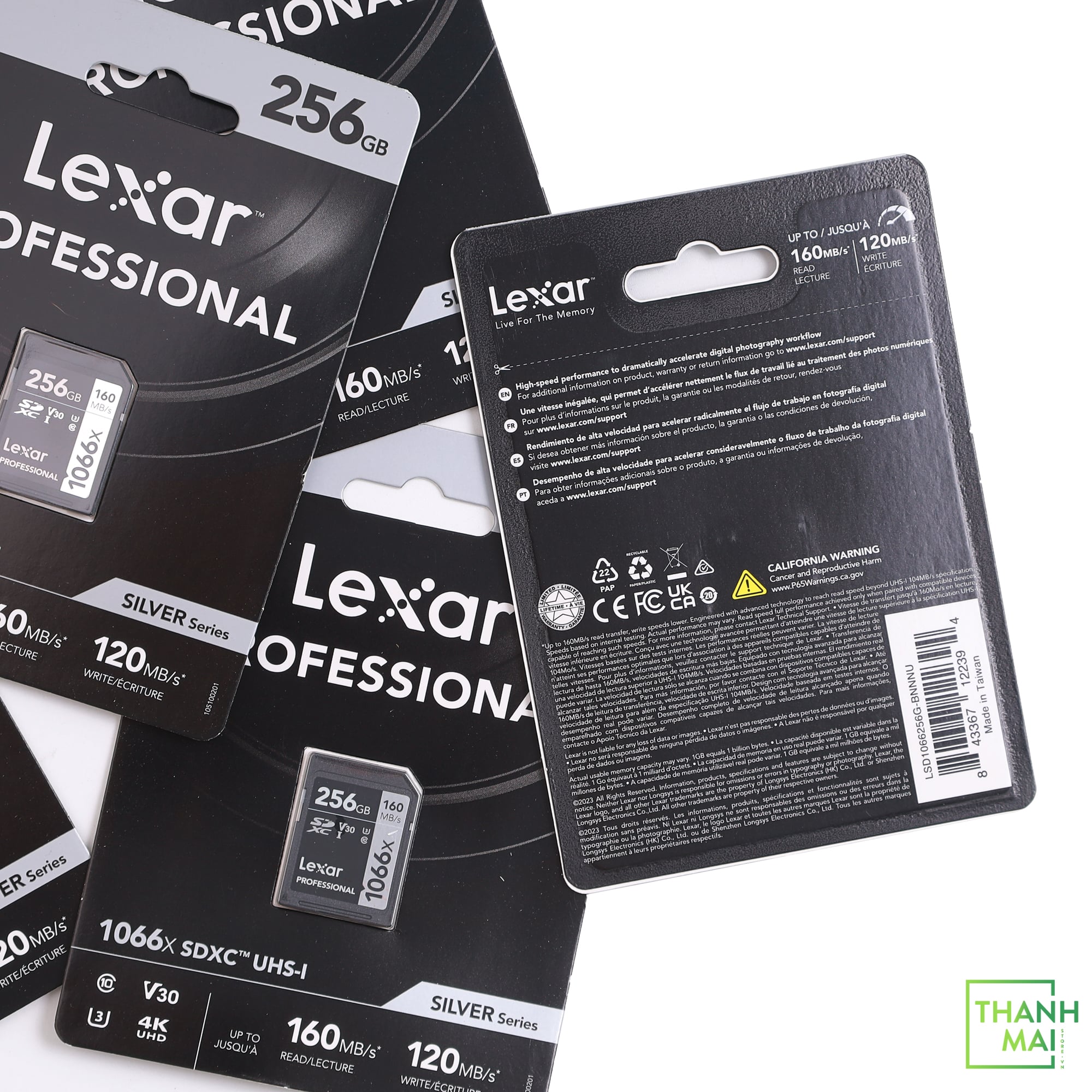 Thẻ nhớ Lexar 256GB Professional 1066x SDXC UHS-I, U3, V30, RW up to 160/120 MB/s | LSD1066256G-BNNNUThẻ nhớ Lexar 256GB Professional 1066x SDXC UHS-I, U3, V30, RW up to 160/120 MB/s | LSD1066256G-BNNNU